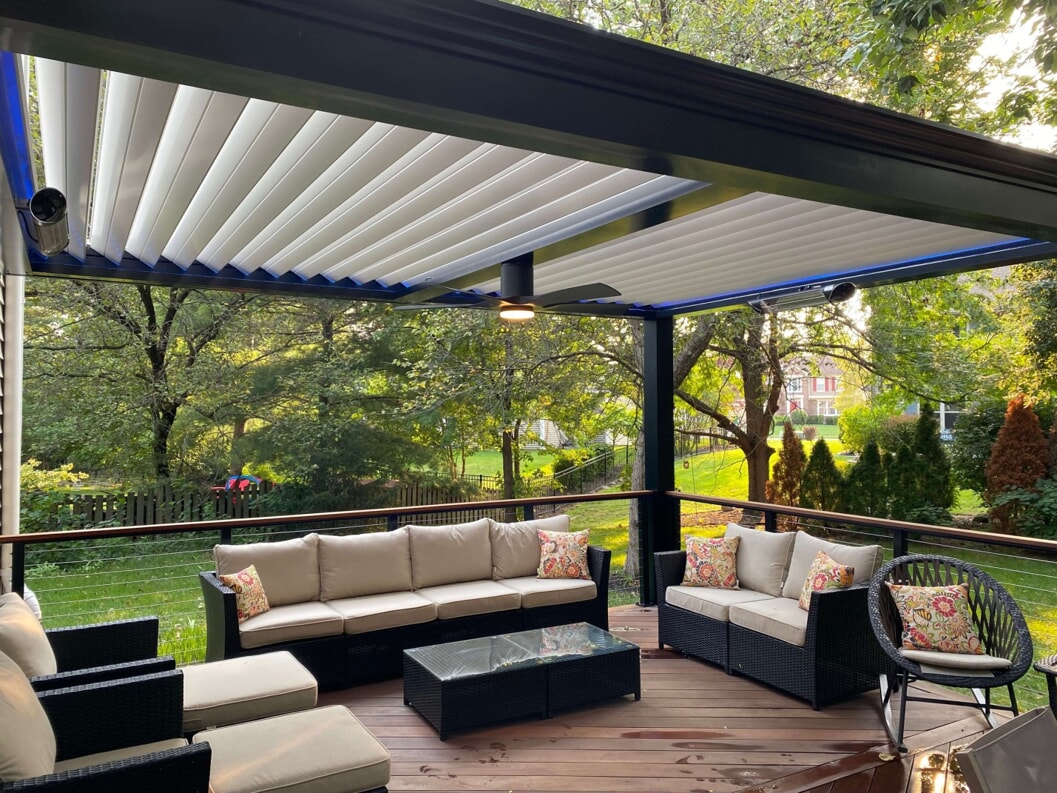louvered shade pergola
